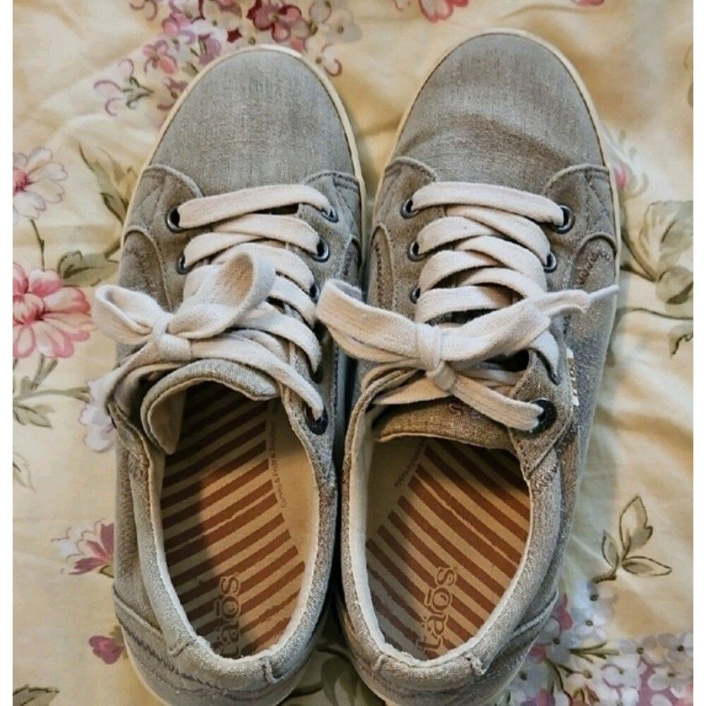 Women's Taos Star Casual Taupe Wash Canvas  - US 7 Runs Small